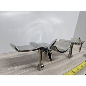 Godinger Silver Art Co Airplane Plane Shaped Bottle Holder Wine Liquor Bar Decor